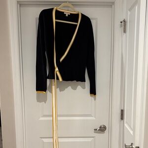 Eva Mendes for New York & Company Black Cardigan with Yellow Accent